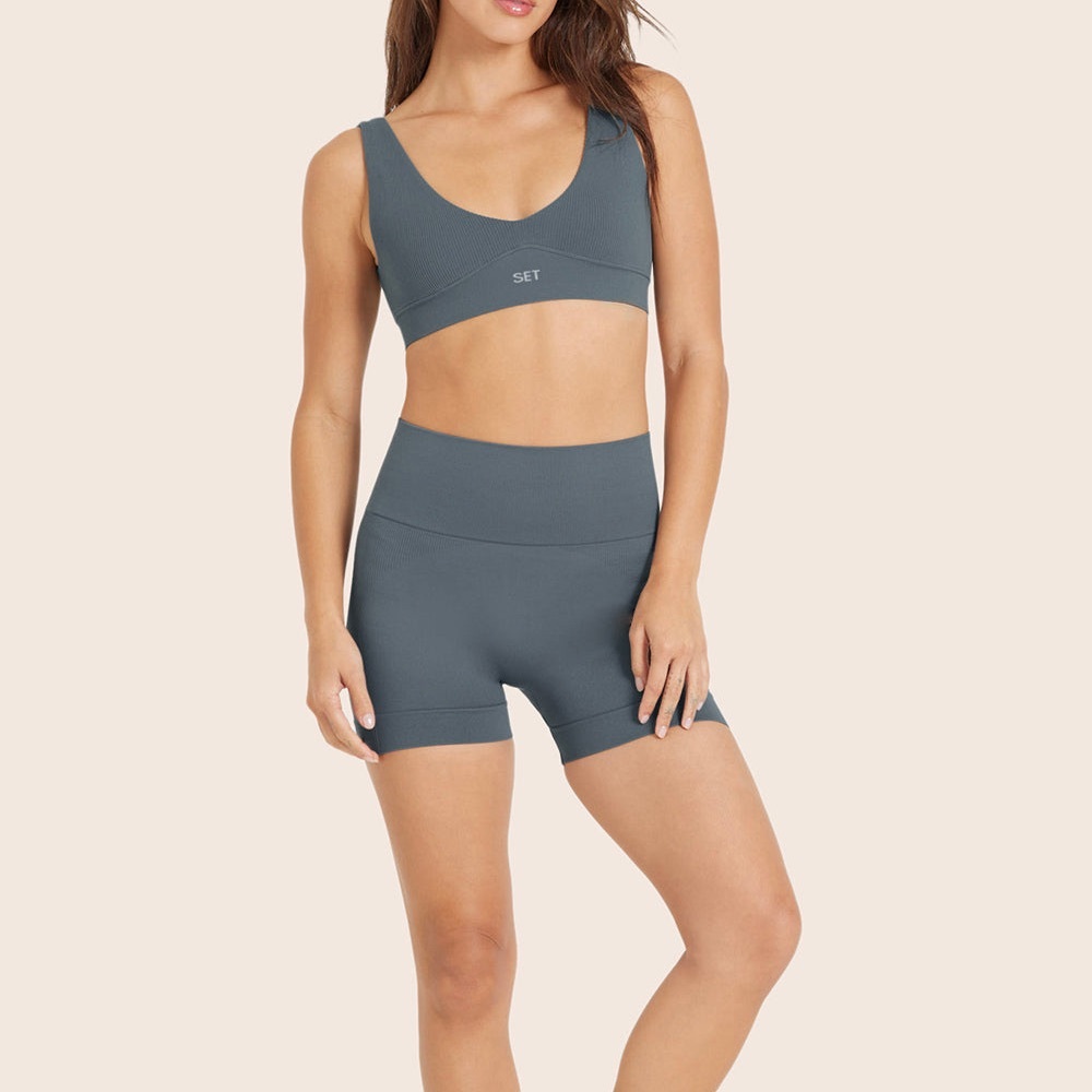 Set Active SCULPTFLEX® POWER BIKER SHORTS Slate Yoga Pilates
